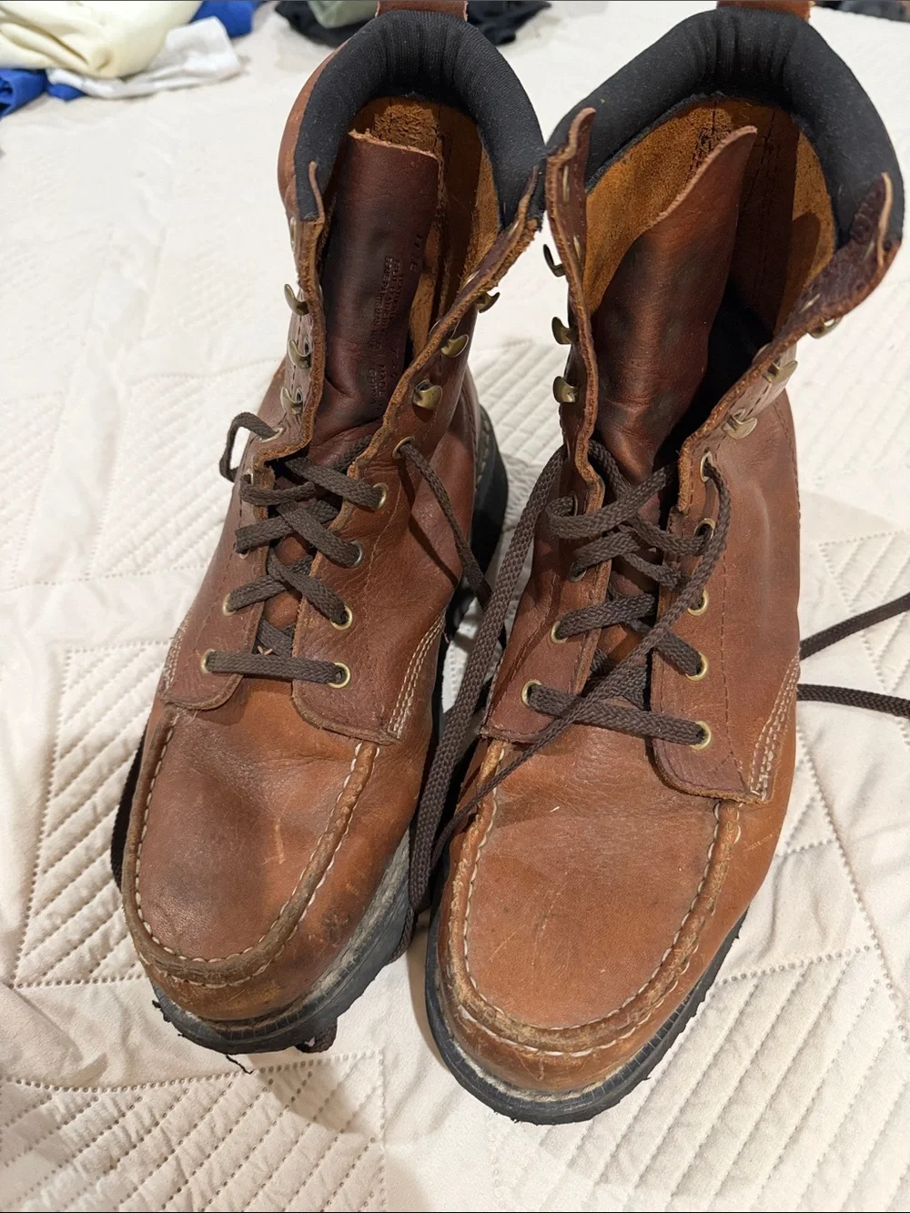 Fin & Feather Men's Brown Leather Steel Toe Work Boot Size 11.5 E